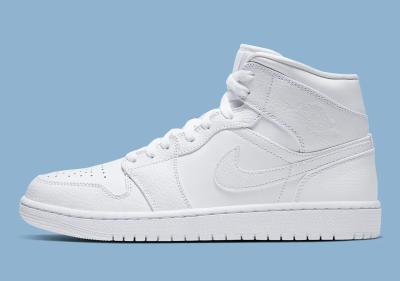 Air Jordan 1 Mid Triple White  A129