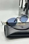 Celine Gümüş - Mavi Cam Metal Kasa Unisex Güneş Gözlüğü | G1986-VLL