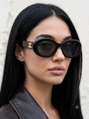 Celine Triomphe Oval Siyah İthal Kadın Gözlük G4468-VLL