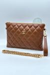 Chanel Beauté VIP Gift Kapitone Taba Portföy ve Omuz Çantası VLT-445