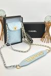 Chanel Bebe Mavisi Askılı Telefon Çantası  VLT-408