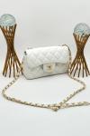 Chanel Pre-Owned Classic Flap Beyaz Kapitone Deri Kadın Omuz Çantası VLT-454