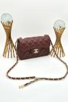 Chanel Pre-Owned Classic Flap Bordo Kapitone Deri Kadın Omuz Çantası VLT-471