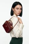 Chanel Vanity Case Aynalı Orta Boy Bordo Omuz Çantası VLT-421