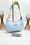 Coach Teri Signature Mavi Omuz Çantası VLT-418