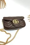 Gucci GG Acı Kahve Marmont Matelasse Mini Omuz Çantası VLT-480