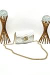 Gucci GG Beyaz Marmont Matelasse Mini Omuz Çantası VLT-478