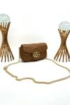 Gucci GG Taba Marmont Matelasse Mini Omuz Çantası VLT-481