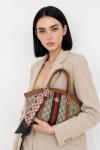 Gucci Ophidia Kahverengi GG Monogram Kadın El ve Omuz Çantası VLT-427