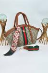 Gucci Ophidia Kahverengi GG Monogram Kadın El ve Omuz Çantası VLT-427
