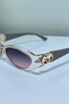 Gucci Oval Frame Crystal Nude İthal Kadın Gözlük G4450-VLL