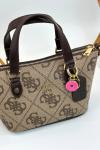 Guess Leona Logo Mini Kahverengi Kadın Çanta VLT-406