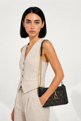 Guess Stephi Sİyah Mini Logolu Siyah Çanta VLT-440