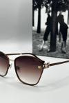 Miu Miu Kahverengi Metal Kasa Unisex Güneş Gözlüğü G1381-ILY