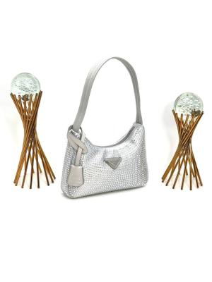 PRADA WİTH CRYSTALS MİNİ BAG SİLVER