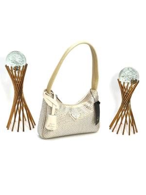 PRADA WİTH CRYSTALS MİNİ BAG GOLD