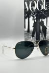 Rayban Damla Siyah Cam Gold Çerçeve Erkek Güneş Gözlüğü  G1342