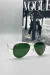 Rayban Damla Yeşil Cam Gold Çerçeve Erkek Güneş Gözlüğü  G1339