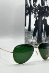 Rayban Damla Yeşil Cam Gold Çerçeve Erkek Güneş Gözlüğü  G1339