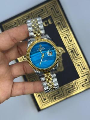 Rolex Datejust Gold Gümüş Mavi Kadran Erkek Kol Saat S919