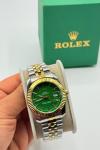 Rolex Gold- Gümüş Yeşil Kadran Kadın Saat | S723-VLL
