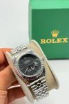 Rolex Siyah Kadran Gümüş Kadın Saat | S725-VLL