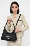 Tod s T Timeless Siyah Deri Hobo Omuz Çantası VLT-473