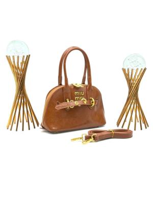 Miu Miu AVENTURE NAPPA TOP HANDLE BAG BROWN KADIN ÇANTA Kahverengi