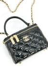 Chanel Vanity Case With Miror Siyah- Gold Kadın Çanta VLT321 Siyah