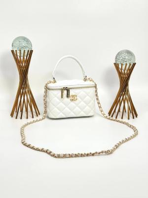 Chanel Vanity Case With Miror Beyaz Kadın Çanta VLT324 Beyaz
