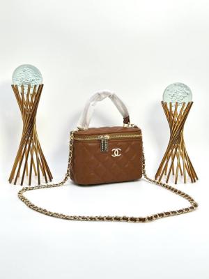 Chanel Vanity Case With Miror Kahverengi Kadın Çanta VLT330 Kahverengi