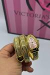 Bvlgari Gold Pembe Kadra Yılan Kadın Saat S804 Gold