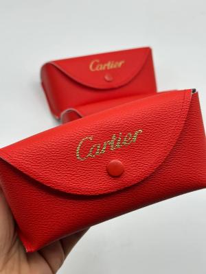 Cartier Kırmızı Deri Gözlük Kılıf GK131 Diğer