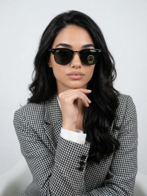 Rayban Clubmaster Siyah  İthal Kadın Güneş Gözlüğü G3869-VLL Siyah