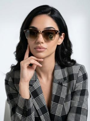 Rayban Clubmaster Kahverengi İthal Kadın Güneş Gözlüğü G3876-VLL Kahverengi