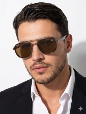 Rayban Ferrari Kahverengi Köprülü İthal Unisex Gözlük G4235-VLL Kahverengi