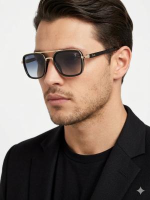 Rayban Ferrari Siyah-Gold Çerçeve İthal Erkek Gözlük G4247-VLL Siyah