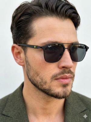 Rayban Scuderia Siyah Kırmızı Saplı İthal Erkek Gözlük G4324-VLL Siyah