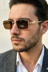 Cartier Kahverengi Cam Gold Çerçeve İthal Unisex Gözlük G4345-VLL Kahverengi