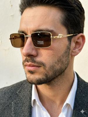 Cartier Kahverengi Cam Gold Çerçeve İthal Unisex Gözlük G4345-VLL Kahverengi