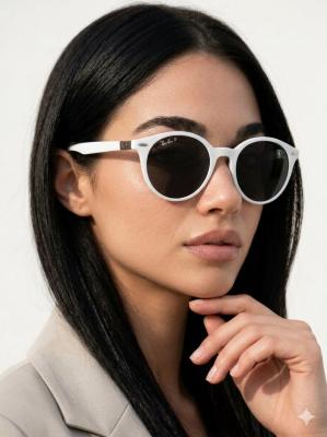 Rayban Ferrari Yuvarlak Beyaz Gri Saplı İthal Unisex Gözlük G4362-VLL Beyaz