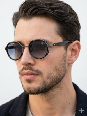 Rayban Altıgen Gümüş-Mavi Saplı-İthal Unisex Gözlük G4373-VLL Siyah