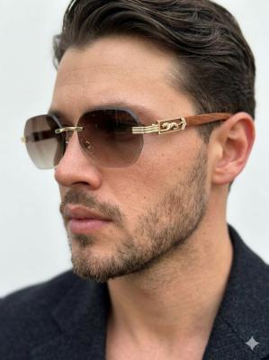 Cartier Kahverengi İthal Unisex Gözlük G4376-VLL Kahverengi