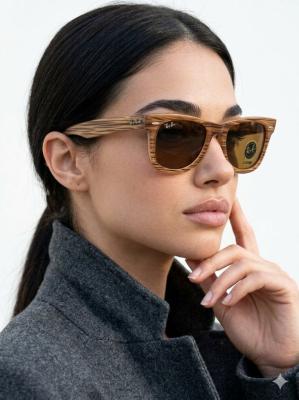 Rayban Wayfarer Ahşap Desenli Eğimli İthal Unisex Gözlük G4378-VLL Diğer
