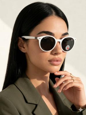 Ray-Ban Scuderia Ferrari Round Beyaz-Kırmızı Sap Unisex Gözlük G4405-VLL Beyaz