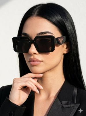 Prada Milano Siyah Cam Kahve Logolu İthal Kadın Gözlük G4417-VLL Siyah