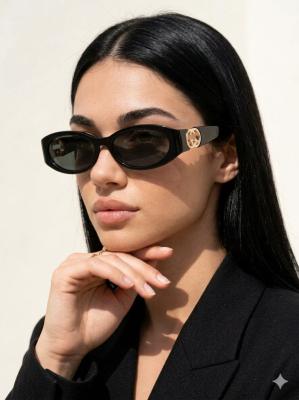 Gucci Oval Frame Siyah İthal Kadın Gözlük G4449-VLL Siyah
