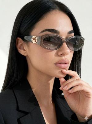 Gucci Oval Frame Füme İthal Kadın Gözlük G4451-VLL Füme