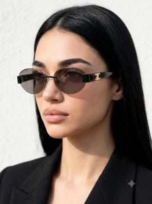 Celine Triomphe Metal 01 Smoke Grey İthal Kadın Gözlük G4470-VLL Siyah