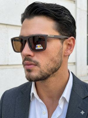 Prada PS B08S Polarize Cam Kahverengi İthal  Erkek Gözlük G4487-VLL Kahverengi